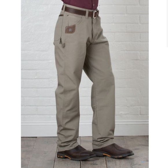 Wrangler Riggs Workwear Pants Men's 34 x 32 Khaki Carpenter Ripstop Carpenter - Picture 2 of 8
